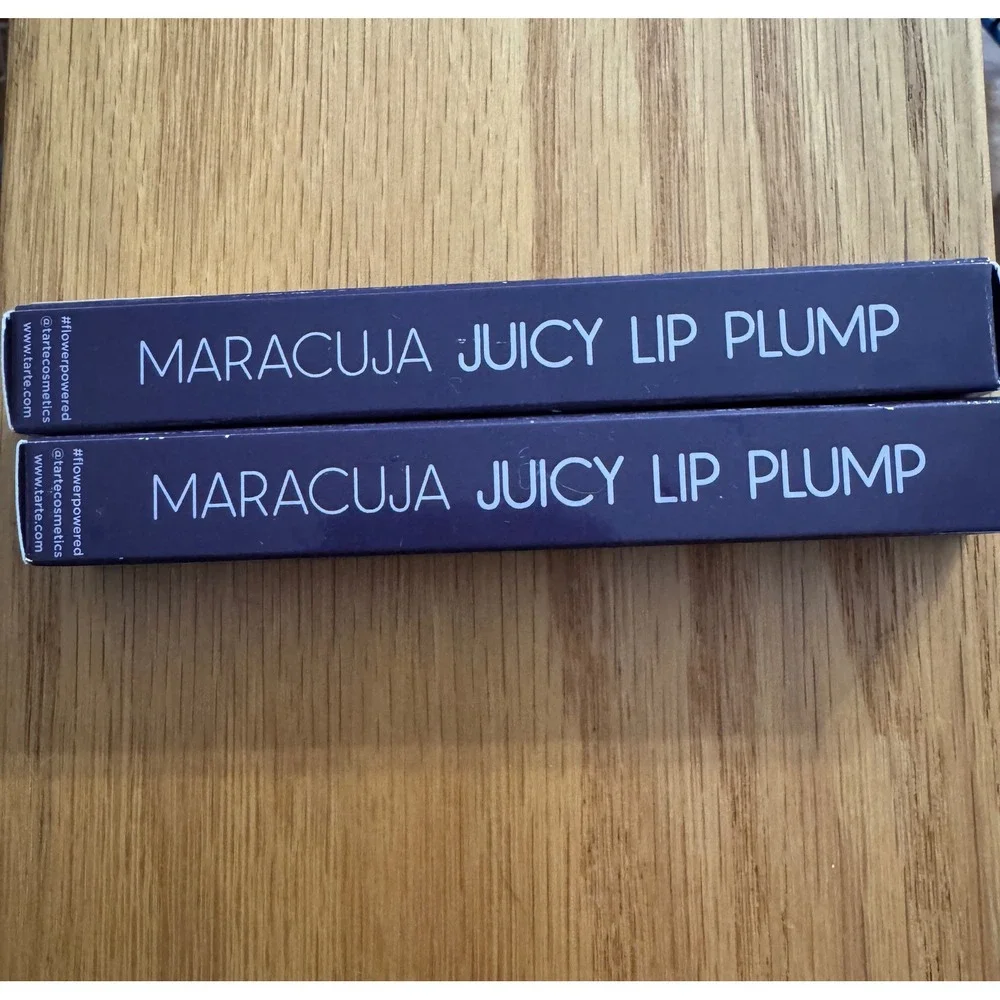 Tarte Maracuja Juicy Lip Plump Set Peachy Beige & Currant 2.7g New in Box